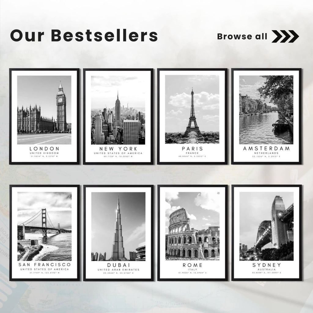Custom Destination Wall Art – Choose from 80 Cities or Request a Custom Design