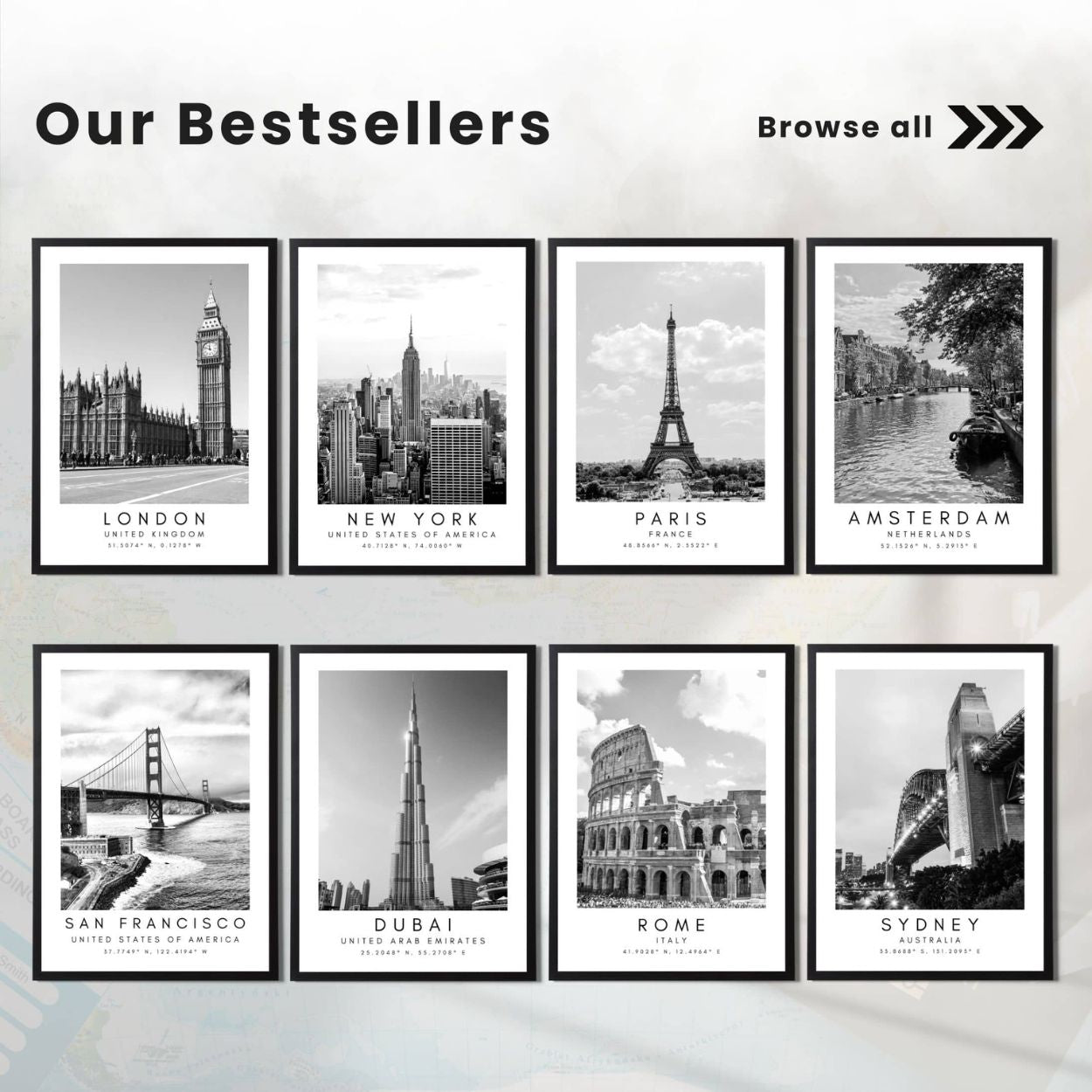 Custom Destination Wall Art – Choose from 80 Cities or Request a Custom Design